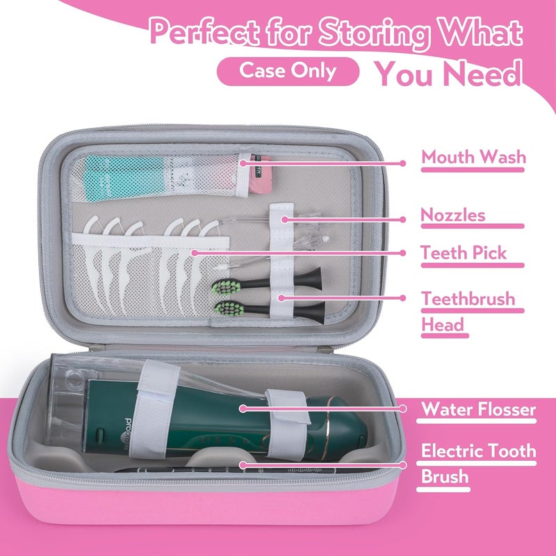 SMYV Water Flosser Travel Case, Portable Oral Irrigator Organizer, Sturdy Carrying Storage Holder for Flosser, Electric Toothbrush, Toothpaste and Irrigator Accessories (Case Only) - Pink - Image 2